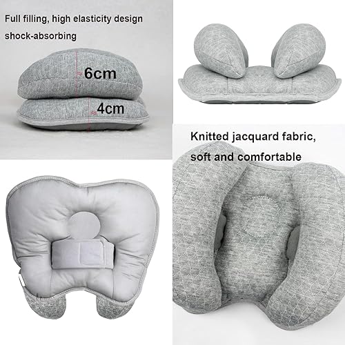 Miniatura 3 de Almohada de apoyo para la cabeza del bebé, almohada de viaje 2 en 1, almohada de cabeza ajustable en forma de plátano para niños pequeños,