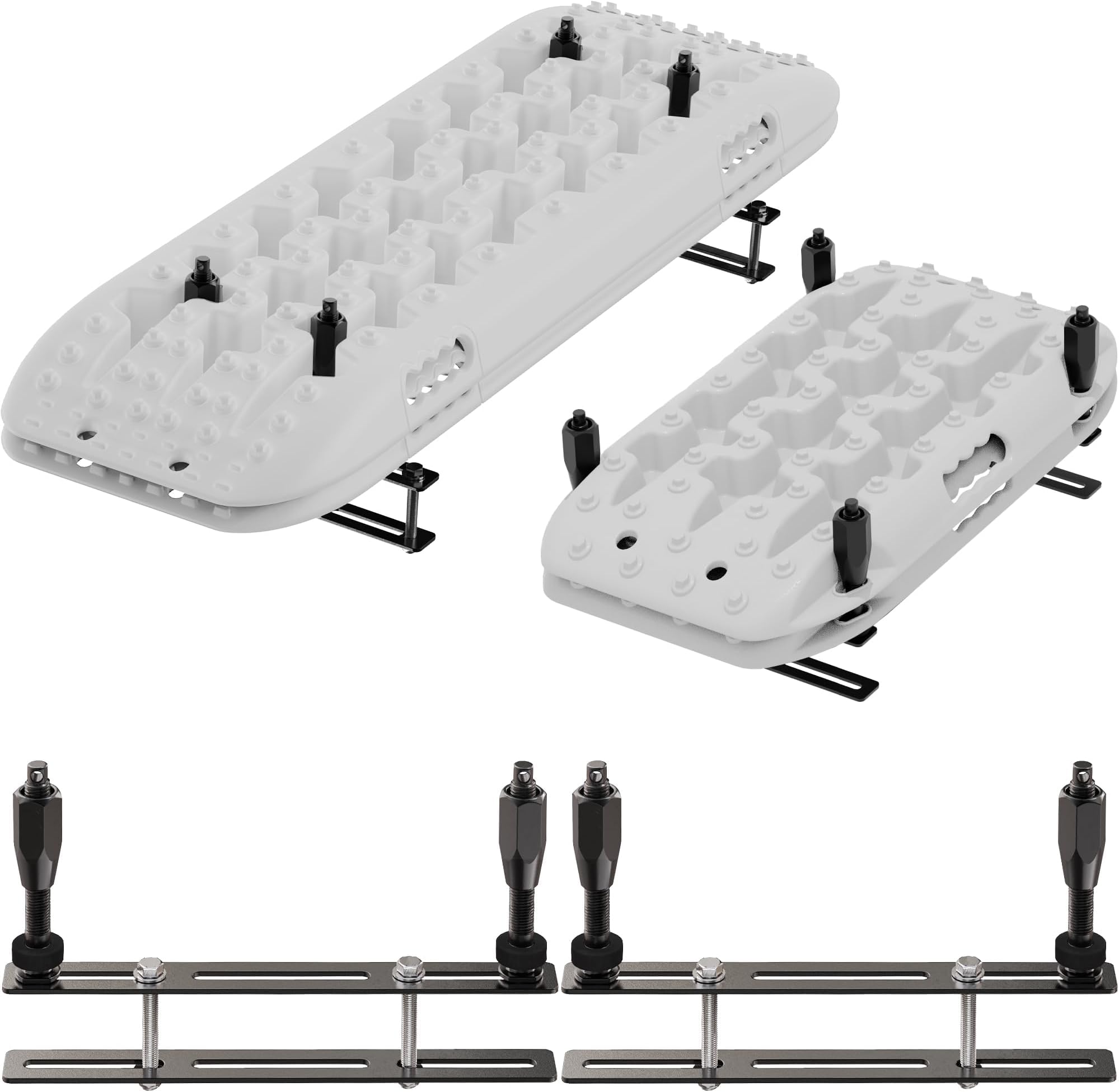 ALL-TOP Recovery Board Mount Kit, Universal Bracket for Traction Tracks, Adjustable DIY Lockable Pin Set for Roof Rack, Crossbar & Cargo Basket