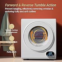 Vista 4 de ROVSUN Secadora de ropa portátil, secadora de tambor de lavandería de carga frontal de alta gama de 110V 850W, secadora eléctrica de 1.5 pies