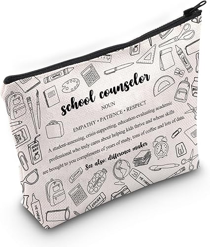 Consejero Escolar Regalo de Apreciación Consejero Escolar Definición Bolsa de Maquillaje Consejero Maestro Bolsa Cosmética Regalo del Día del