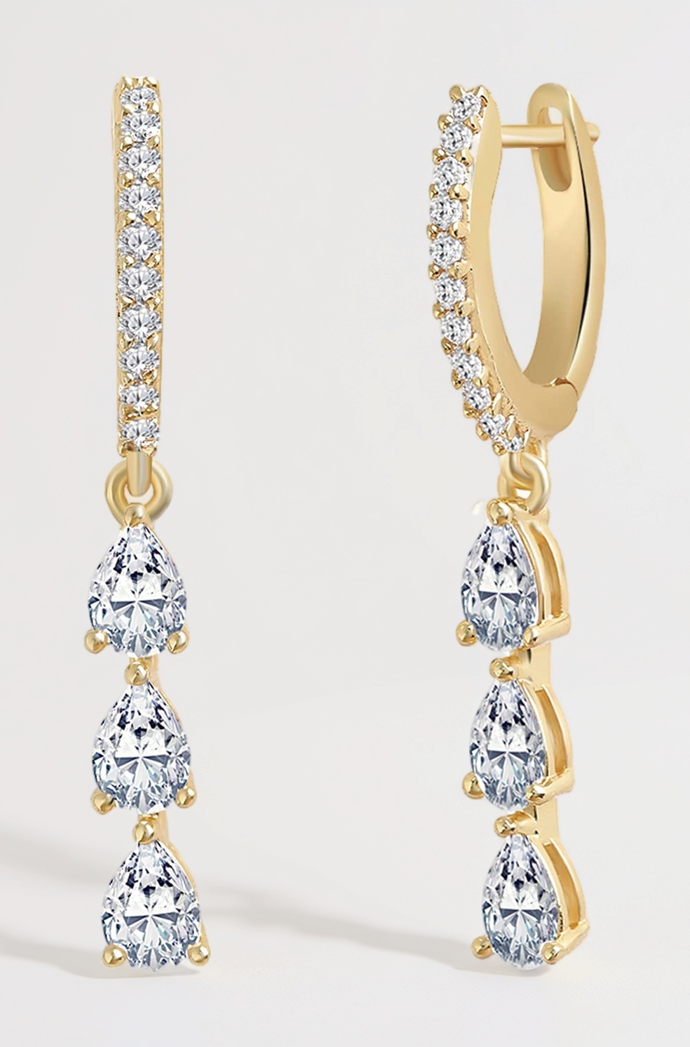 Earrings With White Solitaire Crystal Diamond Stylish Fashion Jewellery For Women and Girls