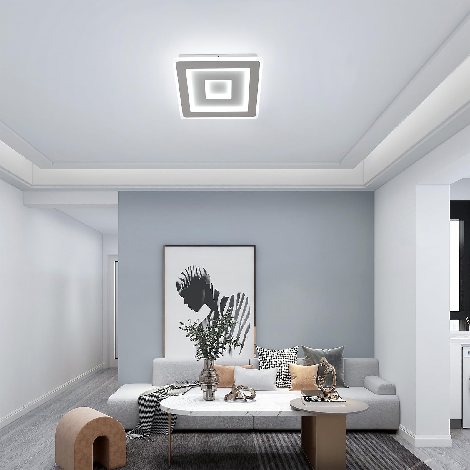 Toolight Plafoniera LED Soffitto Quadrata 42W 4500K - Lampada A Soffitto Moderna In Acrilico Per Soggiorno, Camera E Cucina - Foto 12