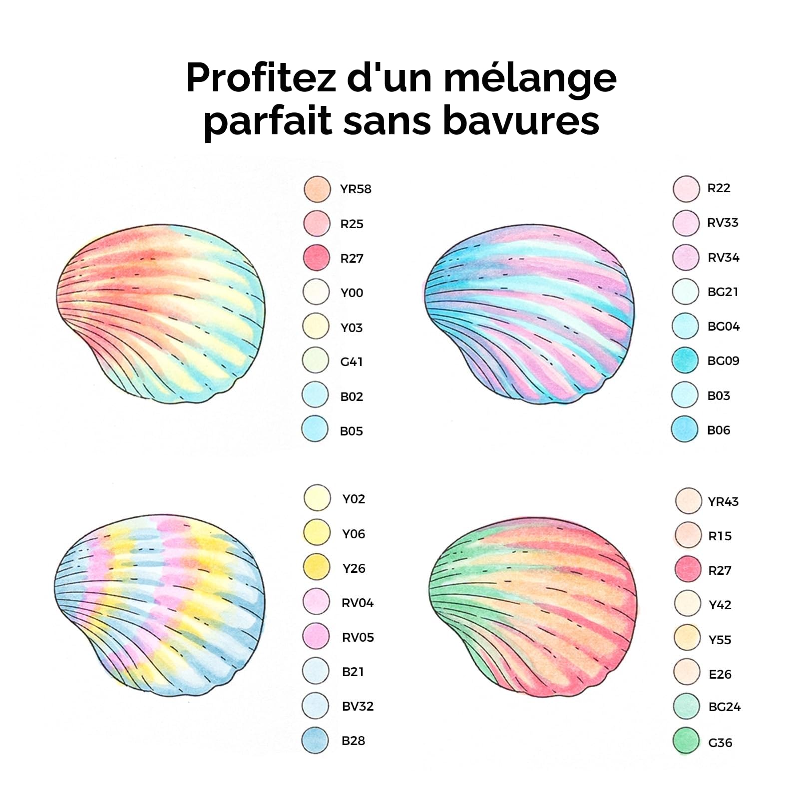 Ohuhu Feutres Coloration 96 Pastel (Sweetness+Blossoming) Pinceau & Ciseau
