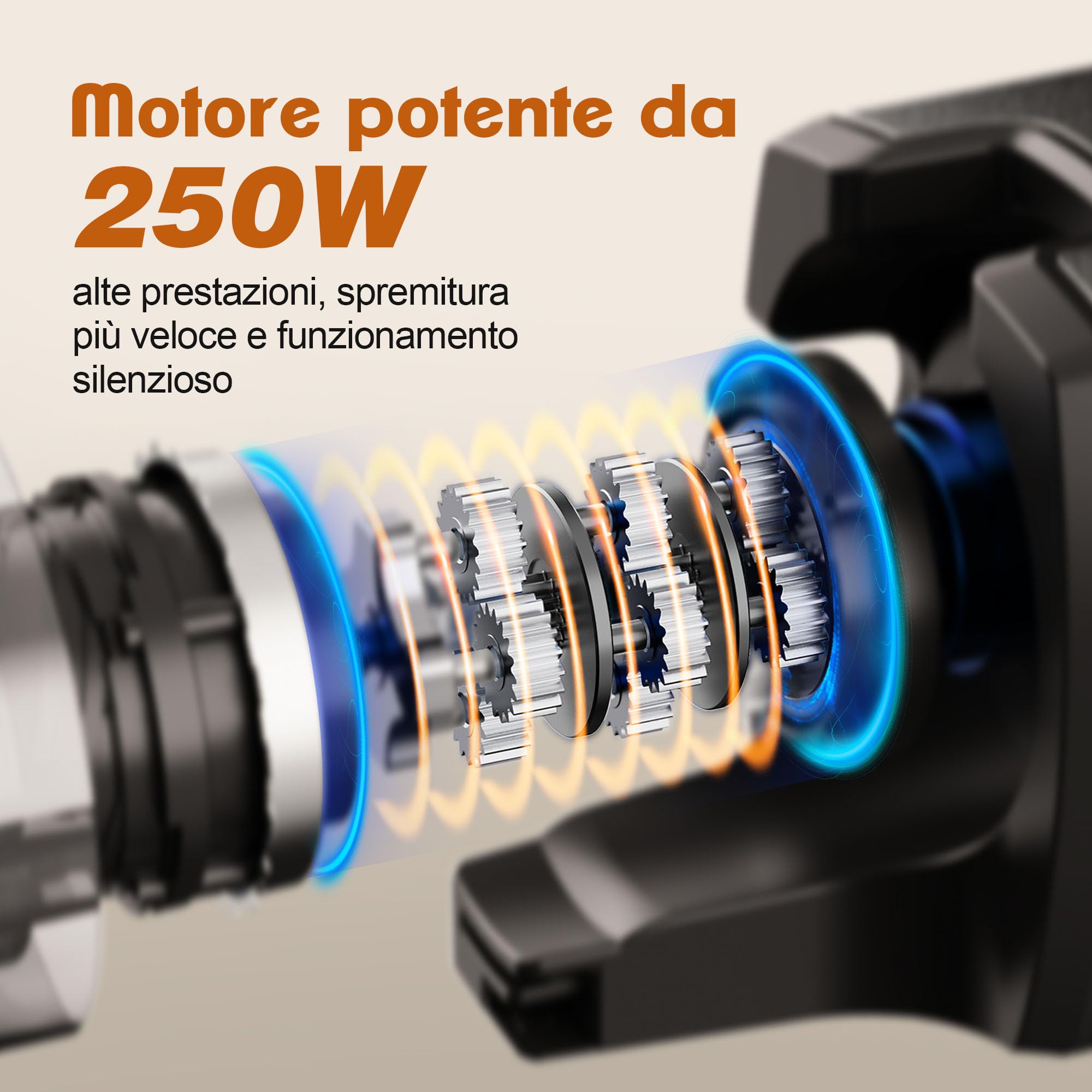 Fretta Estrattore frutta e verdura,Estrattore di Succo Lento con Grande Bocca 135mm,1.8L, Facile da Pulire,BPA Free,Acciaio Inossidabile,Motore Silenzioso,Funzione Inversione，juicer