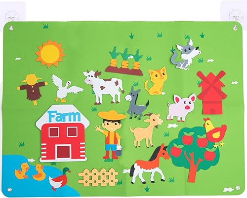 Miniatura 6 de Tablero de fieltro de granja, colección de cuentos para niños, juego de tablero de fieltro de animales de granja, paredes de enseñanza de