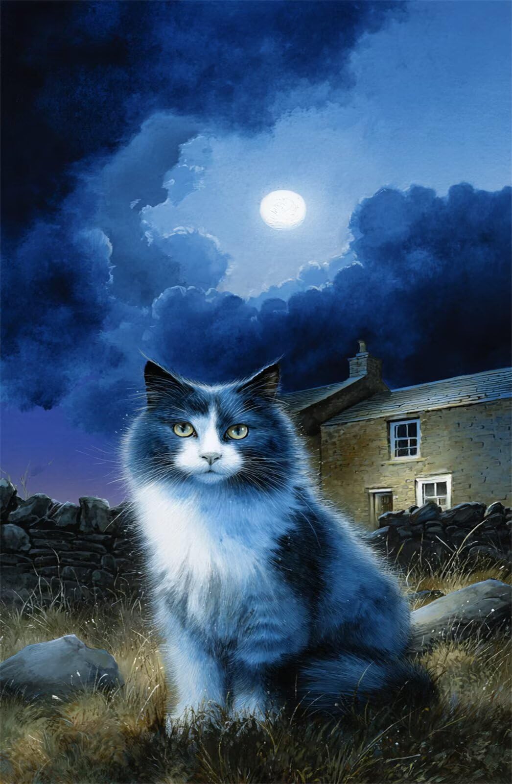 Puzzle 1200 Pezzi per Adulti Gatto Casetta Luna Gioco Educativo Divertimento Impossible Difficile Puzzle per Adulti 1200 Pezzi 75 x 50 cm