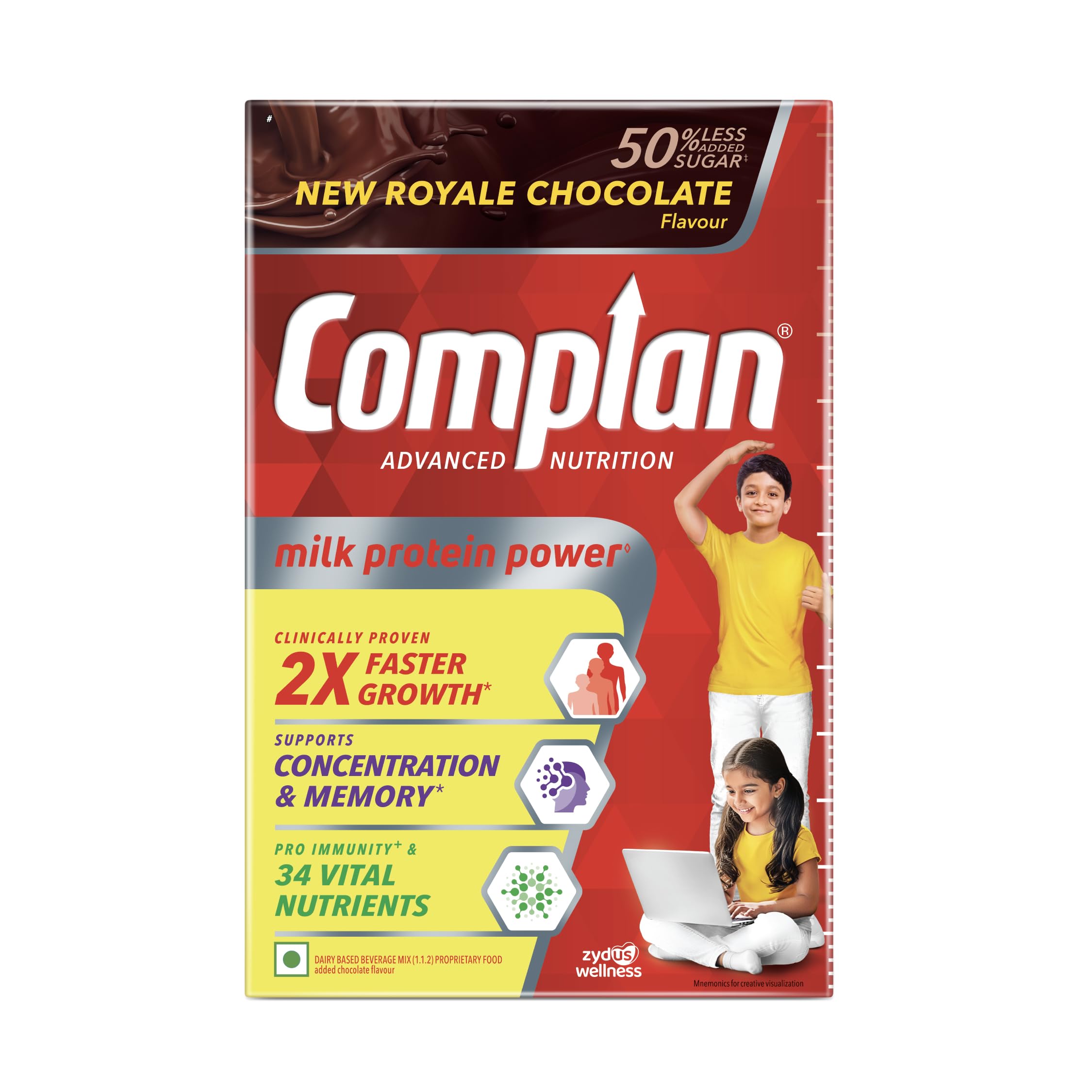 Complan Nutrition Drink Powder for Children, Royale Chocolate Flavour, 500 grams Carton|Nutrition Drink for kids with protein & 34 vital nutrients, 1 count — Amazon image 9