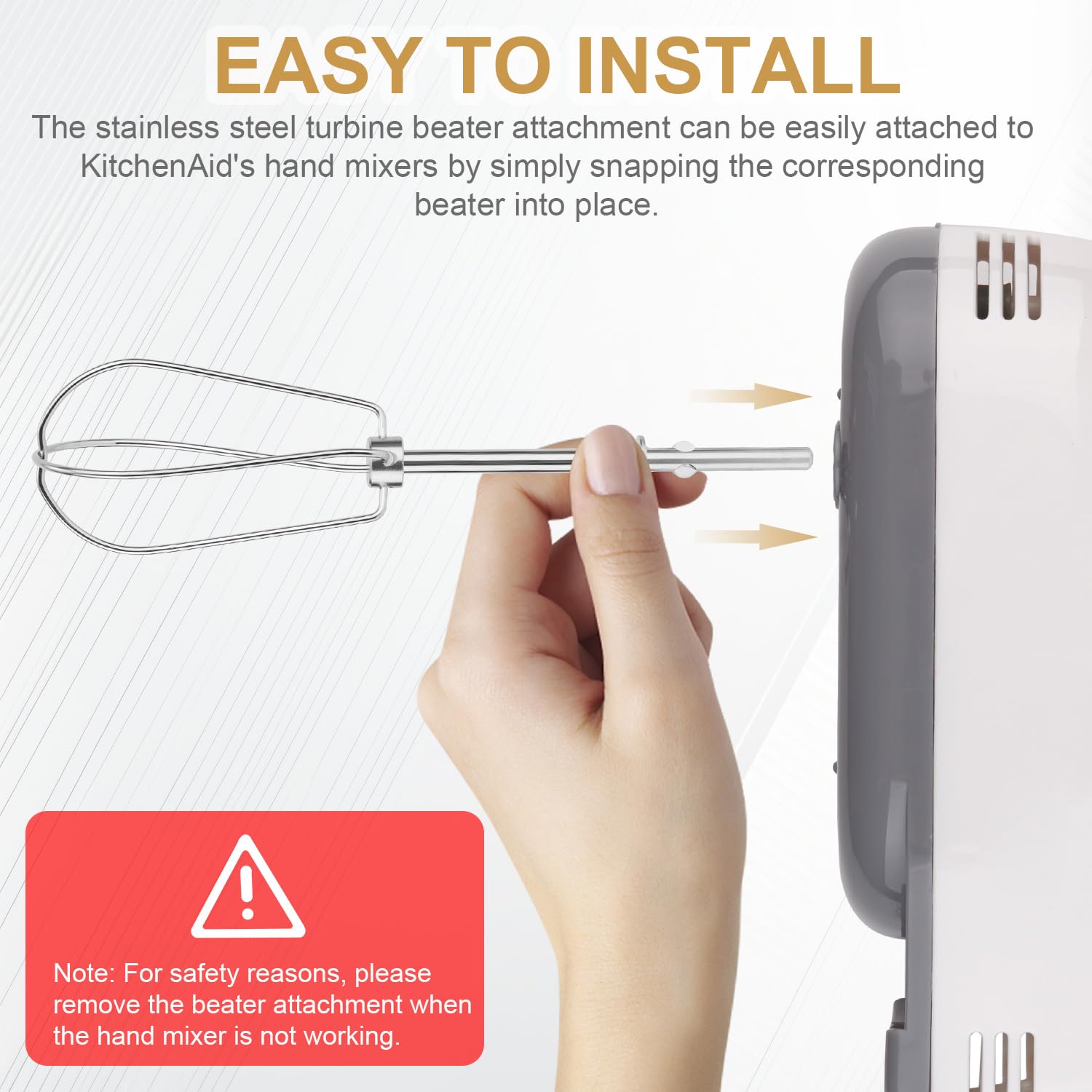 2 Sztuki Nasadek do Miksera Recznego W10490648, Koncówki do Miksera Recznego ze Stali Nierdzewnej do Czesci Miksera Elektrycznego KitchenAid KHM2B AP5644233 PS4082859 Czesc