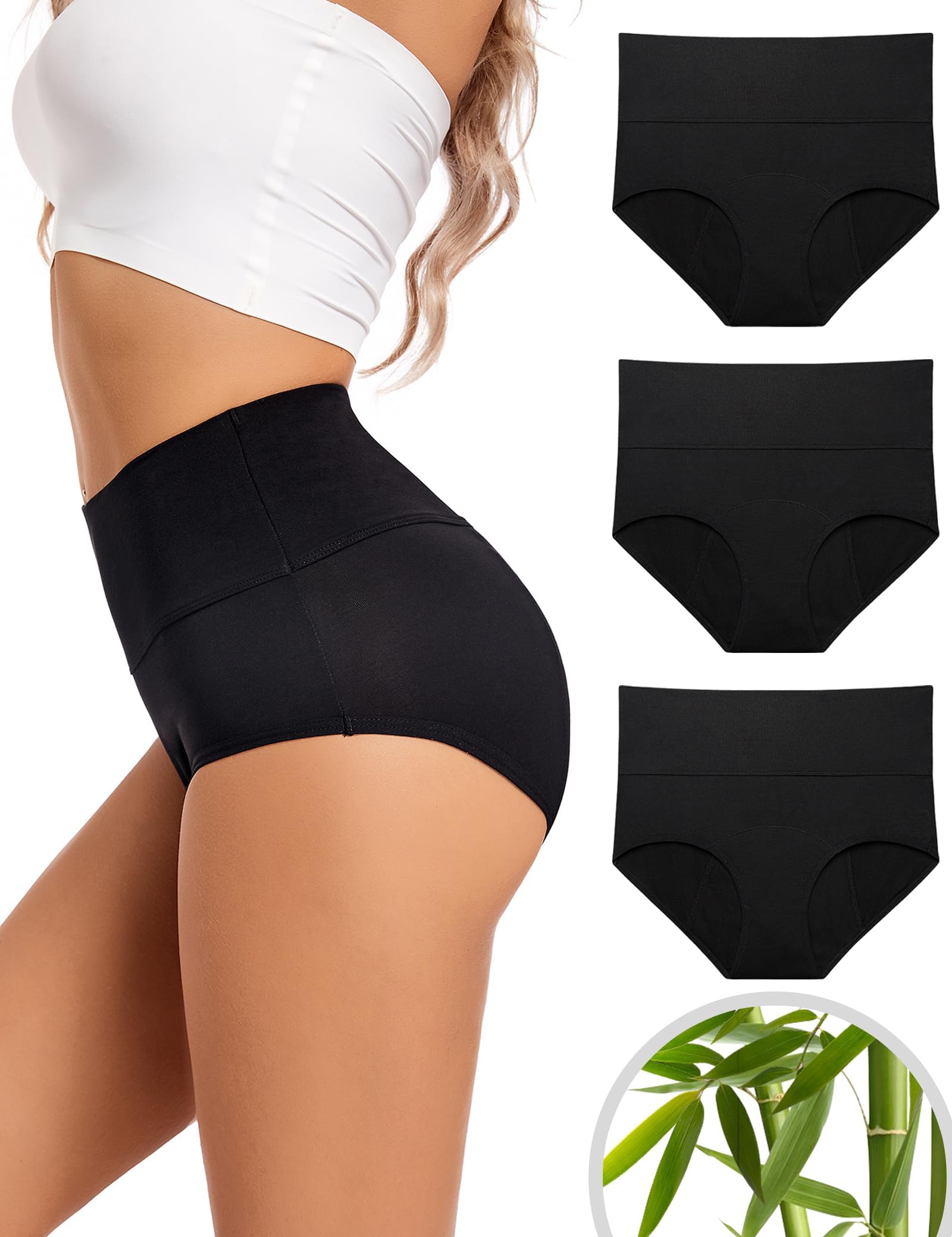 EcoPeriod Period Underwear for Women Heavy Flow High Waist Postpartum Underwear Menstrual Leakproof Period Panties