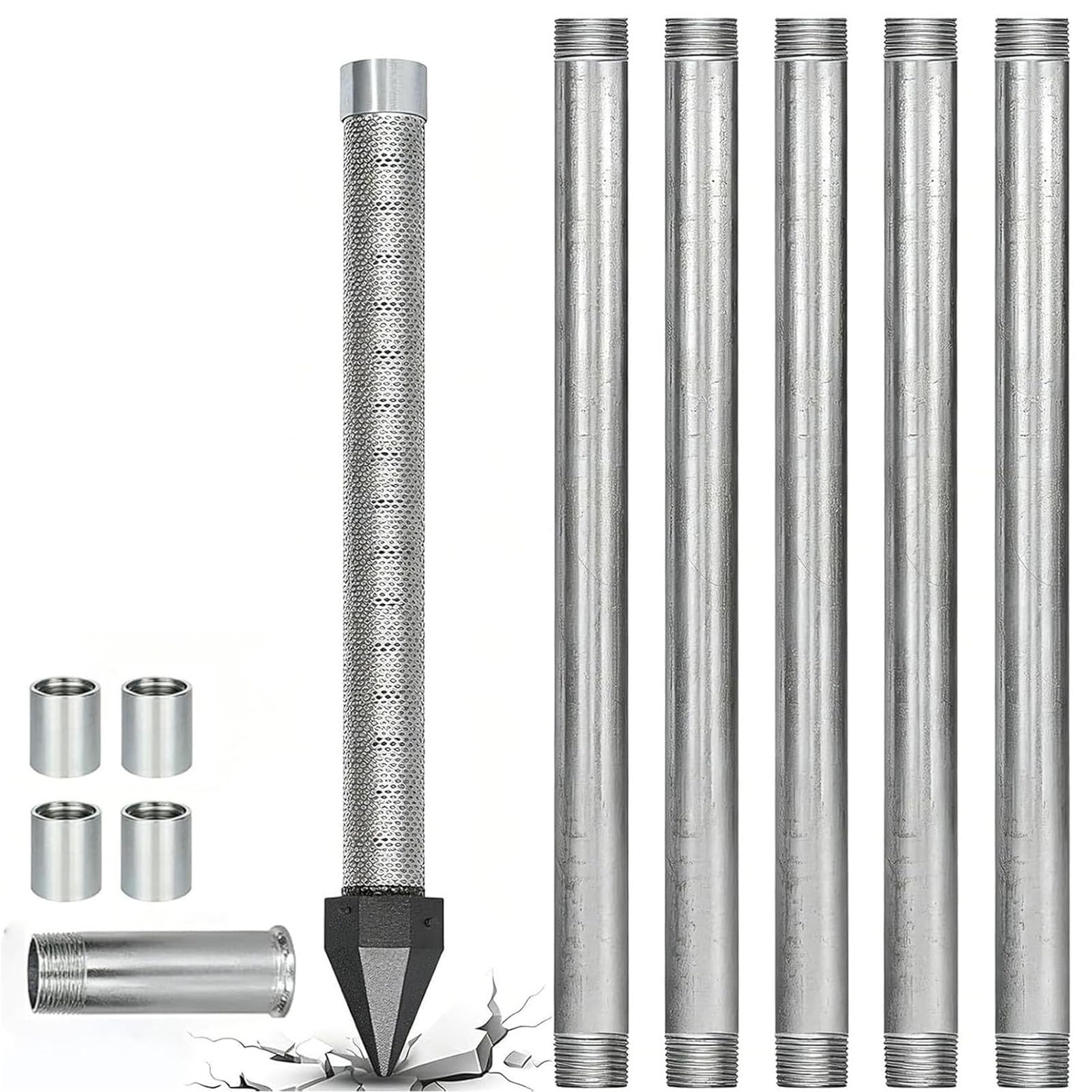 Kit de perforación de pozos de agua con punta para arena de alta resistencia de 1-1/4 pulgadas