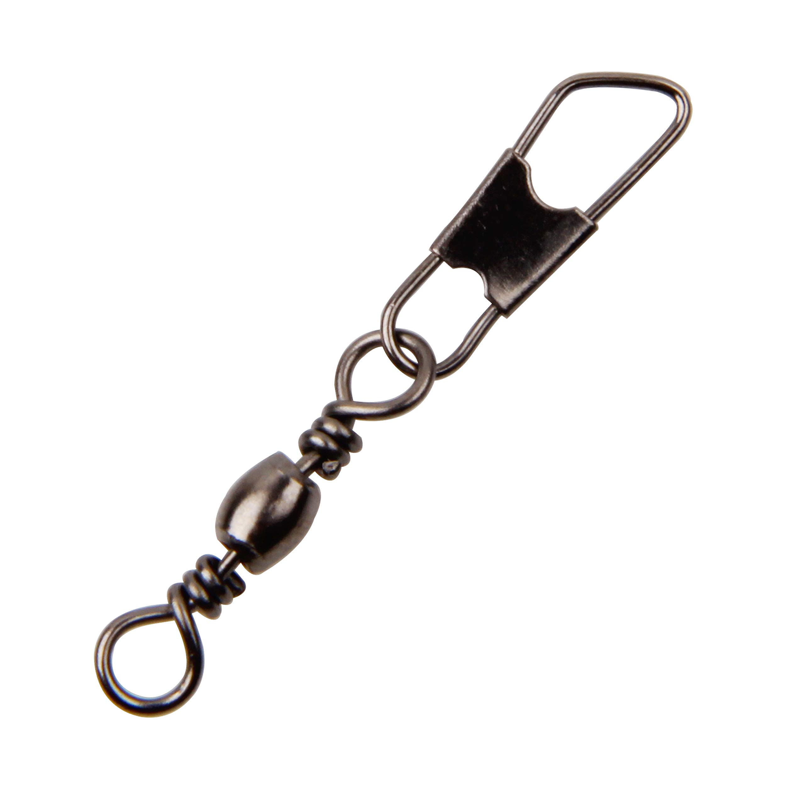 AGOOL Fishing Swivels & Snaps, 60/120pcs Barrel Swivels with Nice Snaps, Solid Rings High Strength Fishing Tackle Accessories