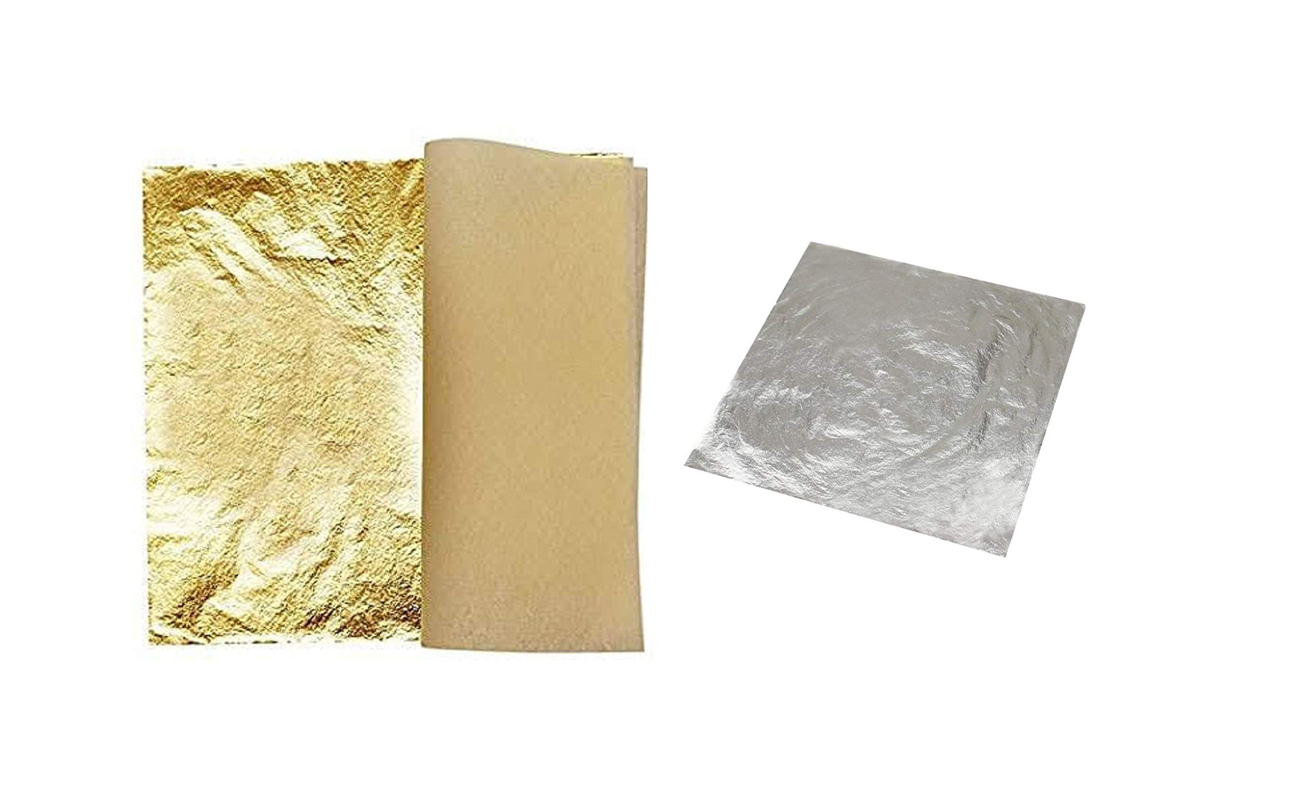 MA Metallic High Glossy Imitation Silver + Golden Leave Foil Paper Sheets (14 * 14 cm_Copper) Pack of 200-image-33