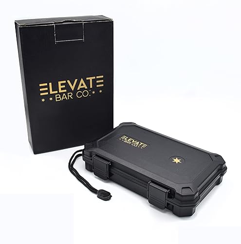 Estuche de transporte para cigarros humidor de viaje, 5 unidades, impermeable, a prueba de aplastamiento, sellado hermético, estuche portátil negro