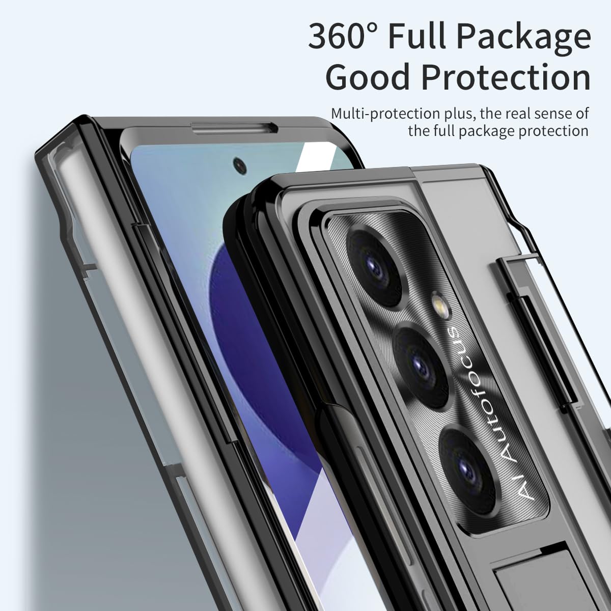 Funda para Samsung Galaxy Z Fold 8 Ultra con Soporte Giratorio, Negro