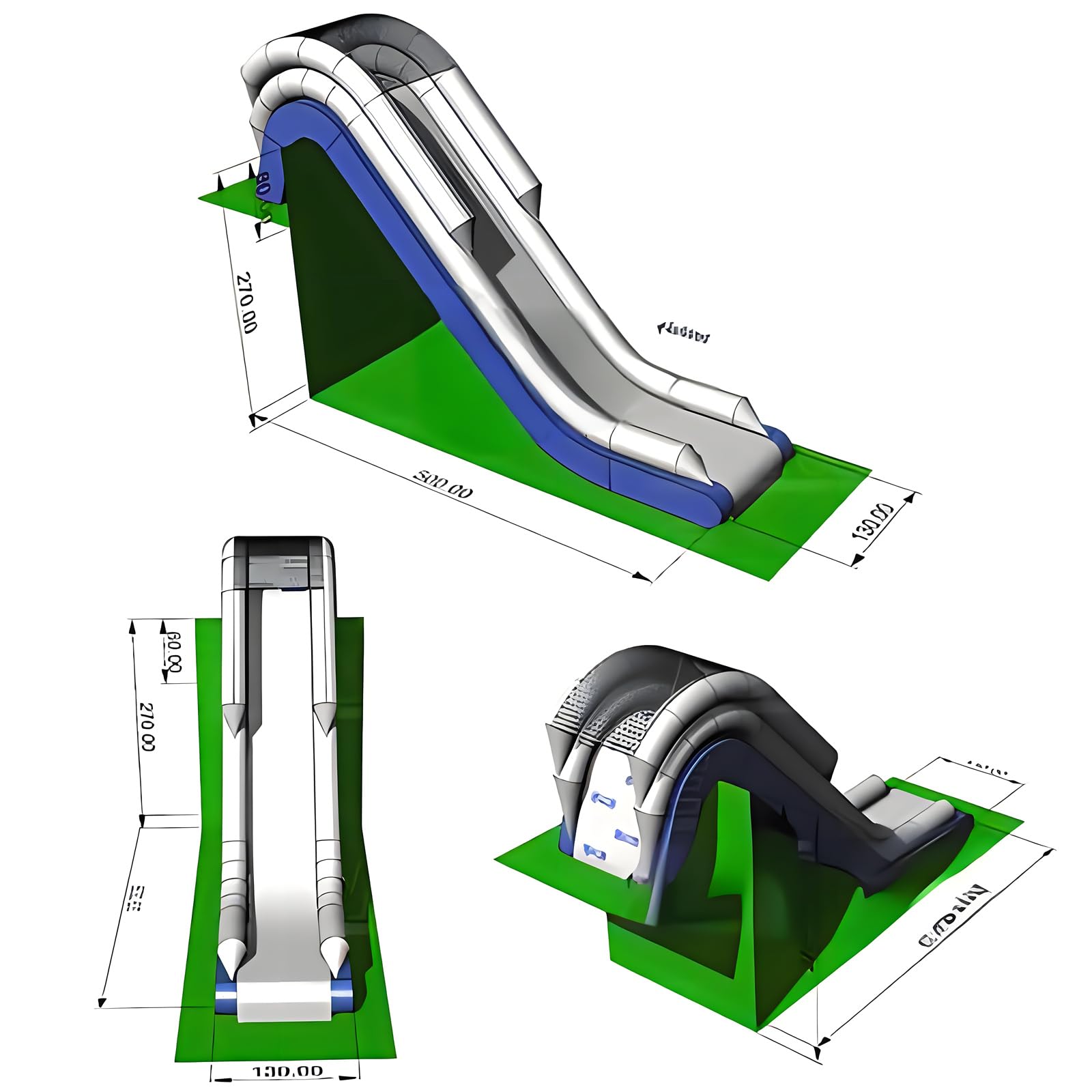 Tobogán acuático inflable con red de seguridad y pilares de PVC para parques acuáticos de ocio, tobogán acuático gigante para diversión familiar y juego al aire libre