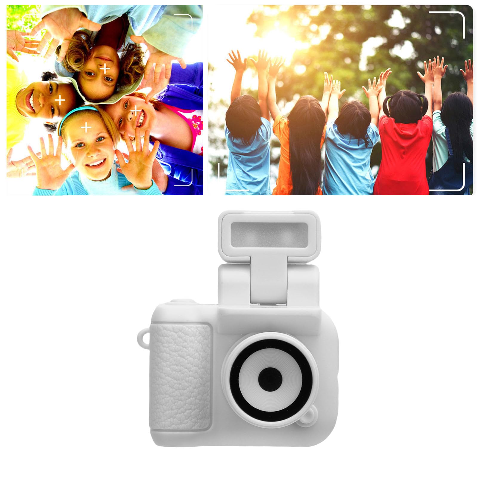 Asixxsix Mini Cyfrowy Aparat, Kluczowy Klęcznik 1080p z Ekranem LCD o Pojemności 1,44 Cala i Lampy Błyskowe, Kompaktowy Rejestrator Wideo w Retro do Rejestrowania Mediów (WHITE)
