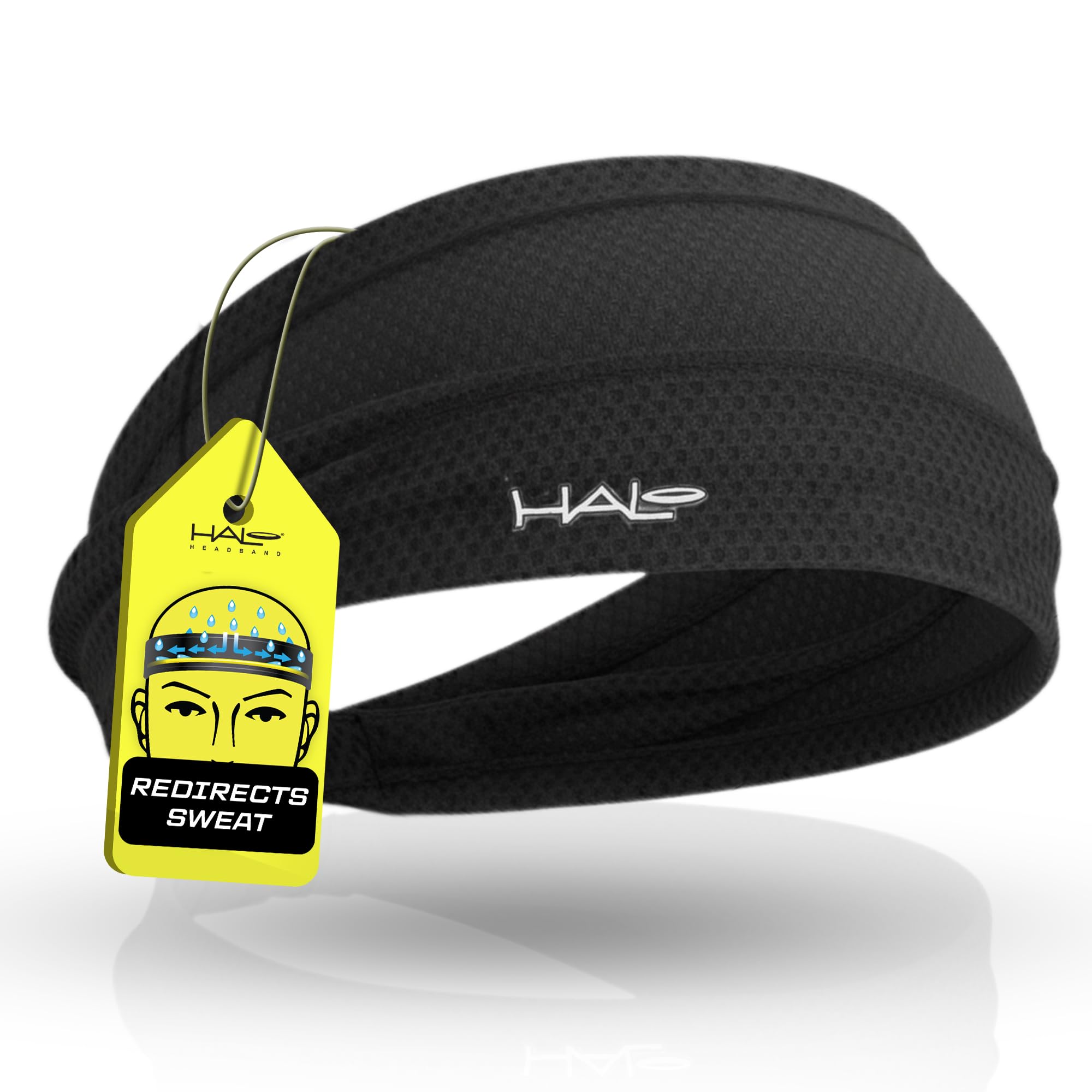 Halo Headband AIR Series-Bandit - 4" Wide Pullover Sweatband for Men and Women- Keeps Hair in Place and Sweat Off Your Face
