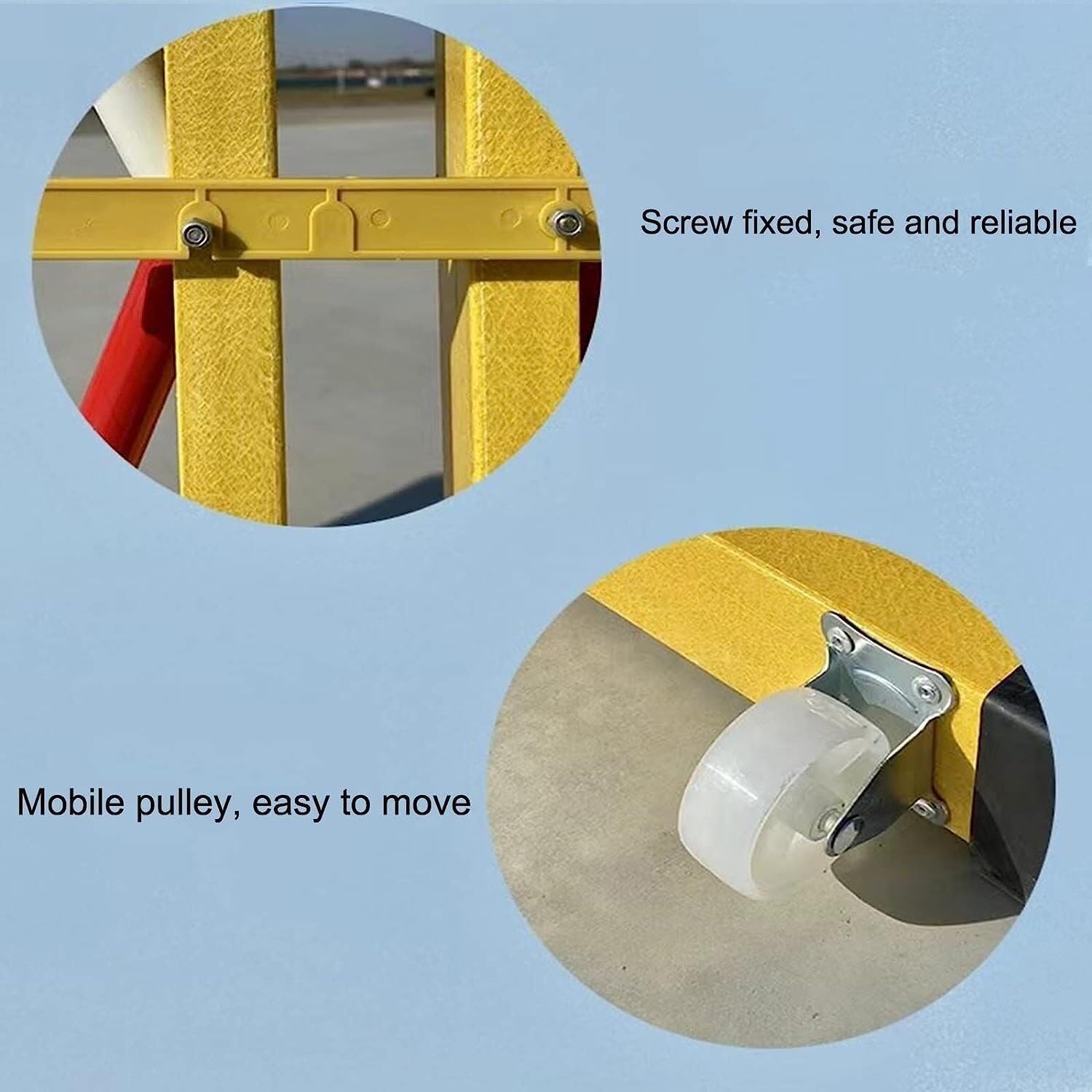 Barricate mobili, barricate Pieghevoli con Ruote Recinzione Stradale Tubolare telescopica isolata Mobile Controllo Flessibile della Folla(Yellow,1.2x4m)
