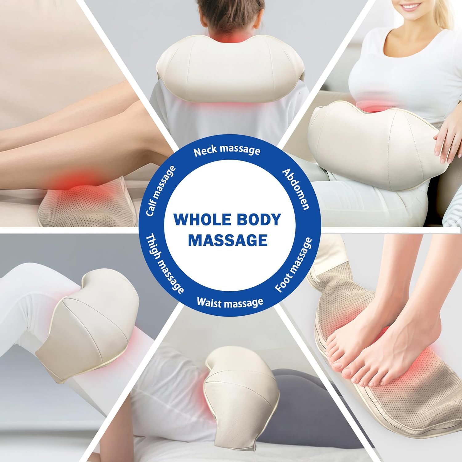 Joyset Shiatsu Neck and Back Massager with Heat, Shoulder Massager for Pain Relief Deep Tissue,3D Kneading Massage with Cloth Cover Easy to Clean (Khaki)
