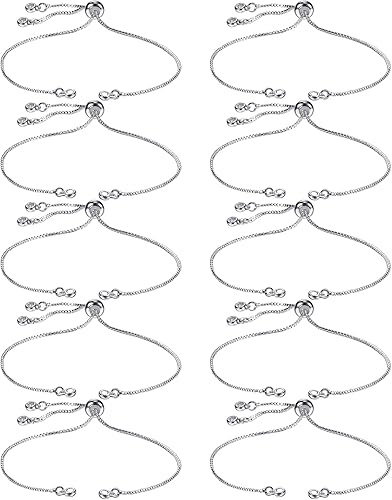 Sureio 10 Piezas de Pulsera Deslizante Ajustable para Hacer Joyería, Cadenas de Pulsera para Joyería DIY, Cadenas Extensoras con Terminaciones de