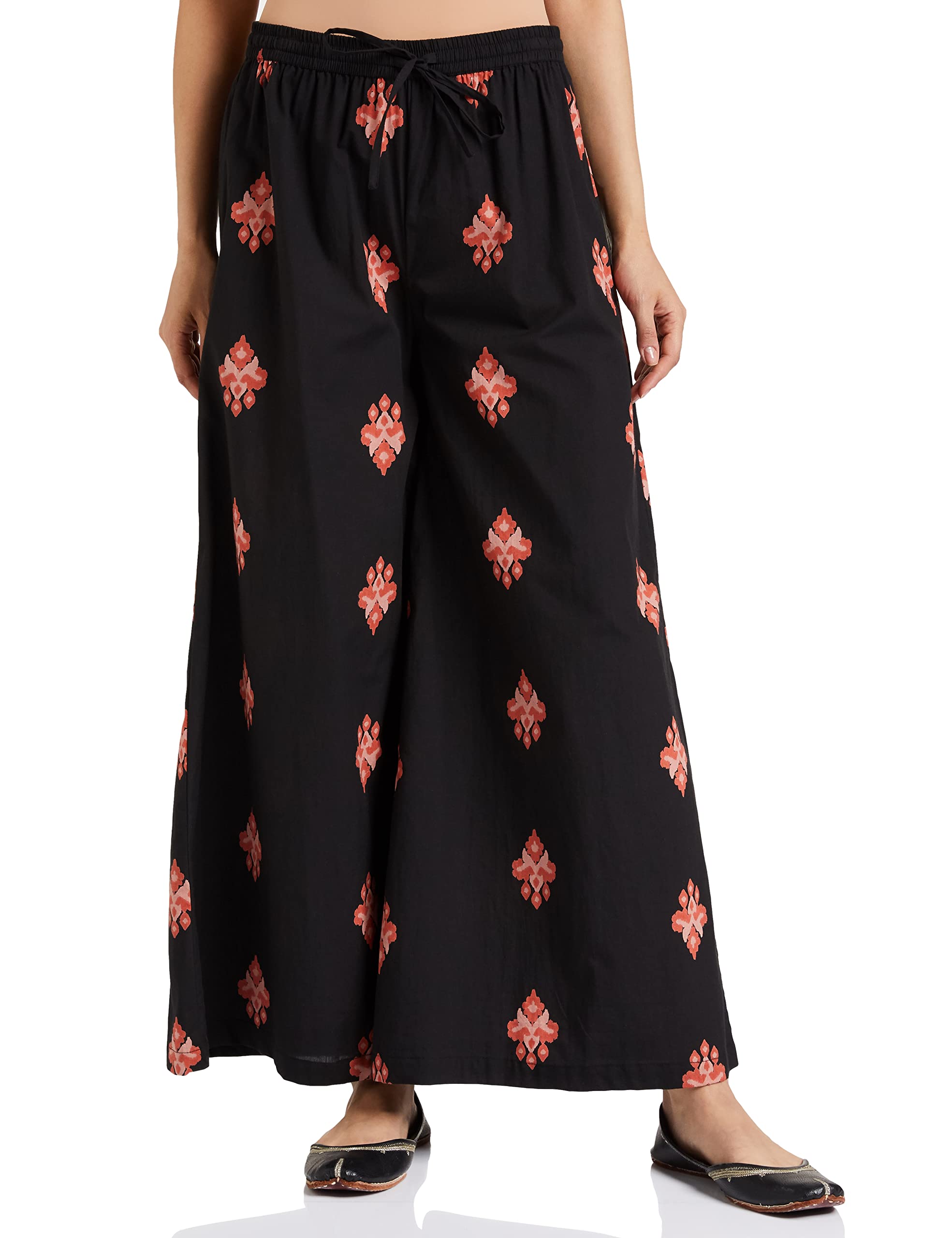 Amazon Brand - MyxWomen's Relaxed Cotton Flared Palazzo | Available in Plus Size