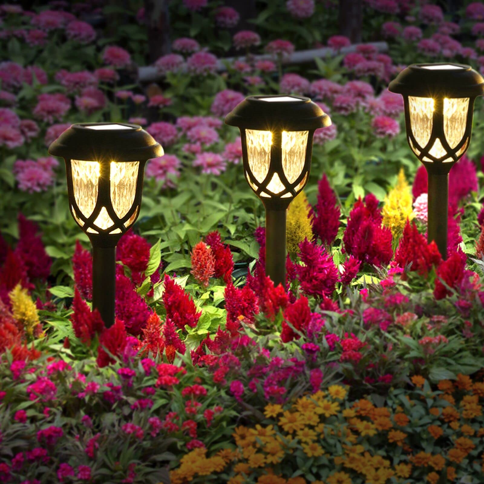 Anordsem Solar Pathway Lights Outdoor, 6Pack Solar Garden Lights Decoration, Waterproof Outdoor Solar Lights for Garden, Landscape, Path, Yard, Patio, Driveway, Walkway