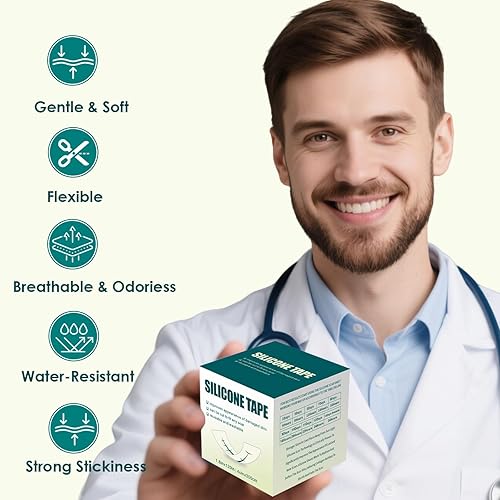 Miniatura 3 de Cinta de silicona para cicatrices, láminas de gel de silicona premium (rollo de 1.6 x 60 pulgadas - 4.9 ft), parches de silicona reutilizables,