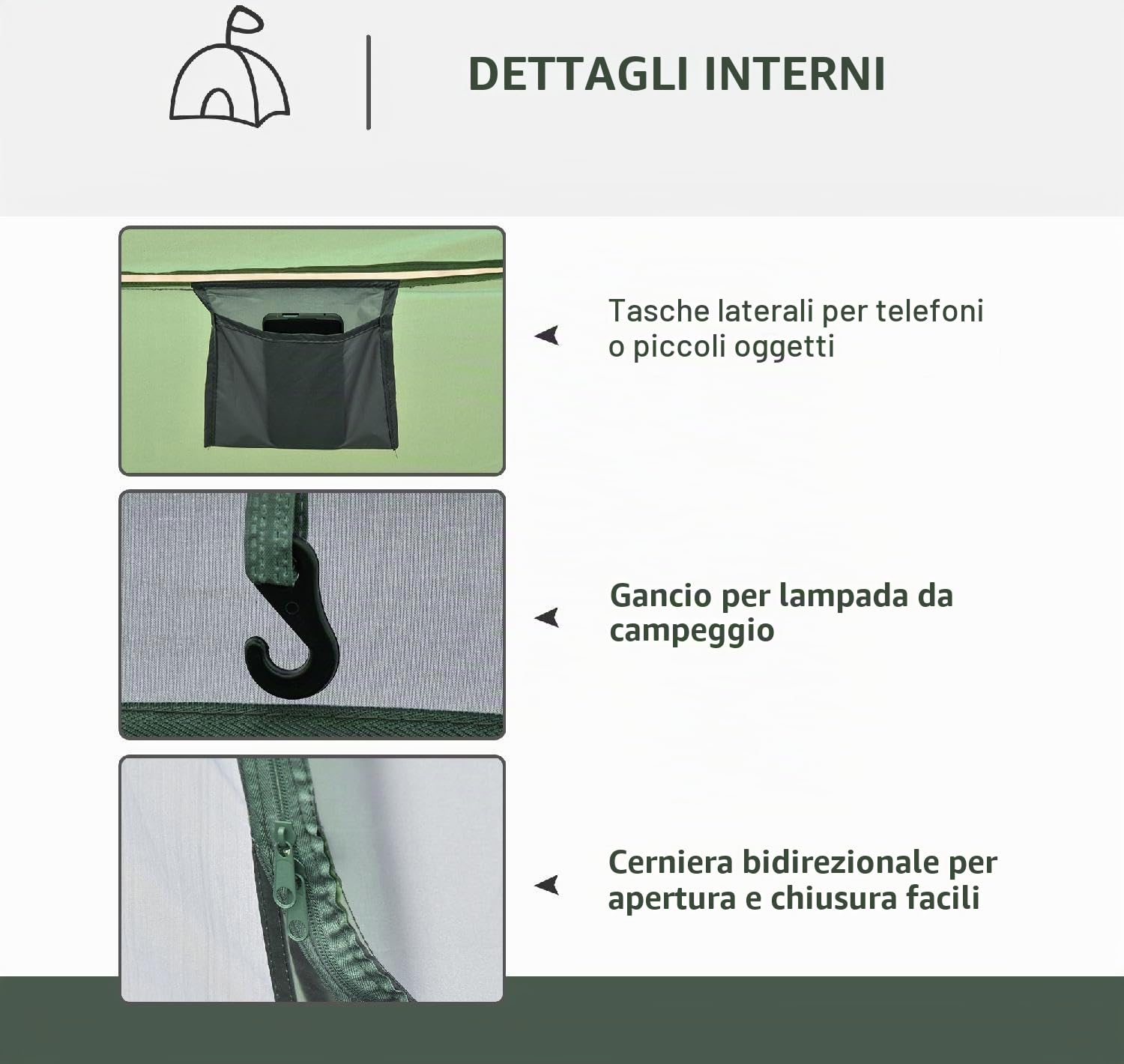 Tenda Campeggio 4 Posti 5 Posti Pop Up Impermeabile 2 Porte e 4 Finestre