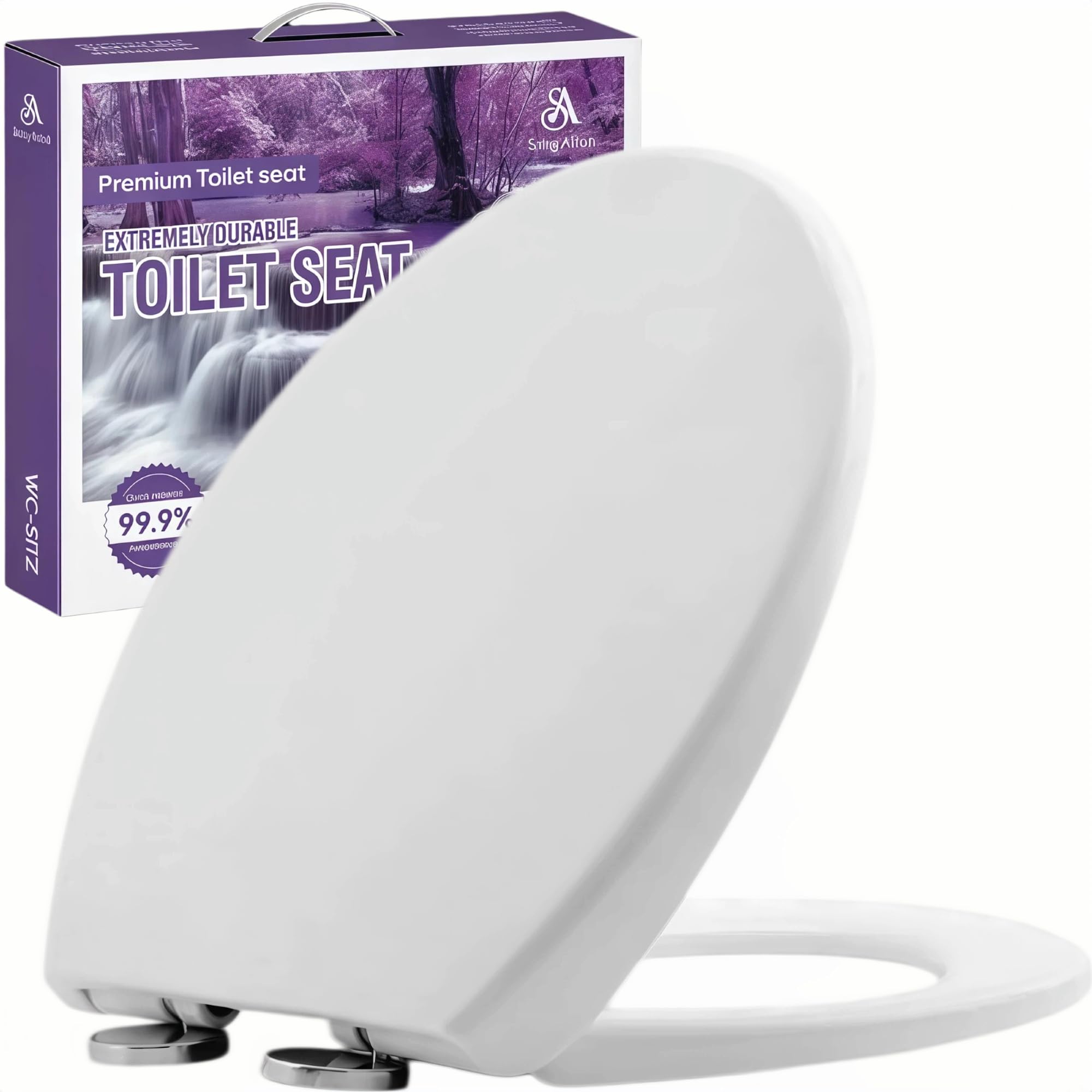 Cuvette toilette fermeture en douceur et lunette WC universelle blanche