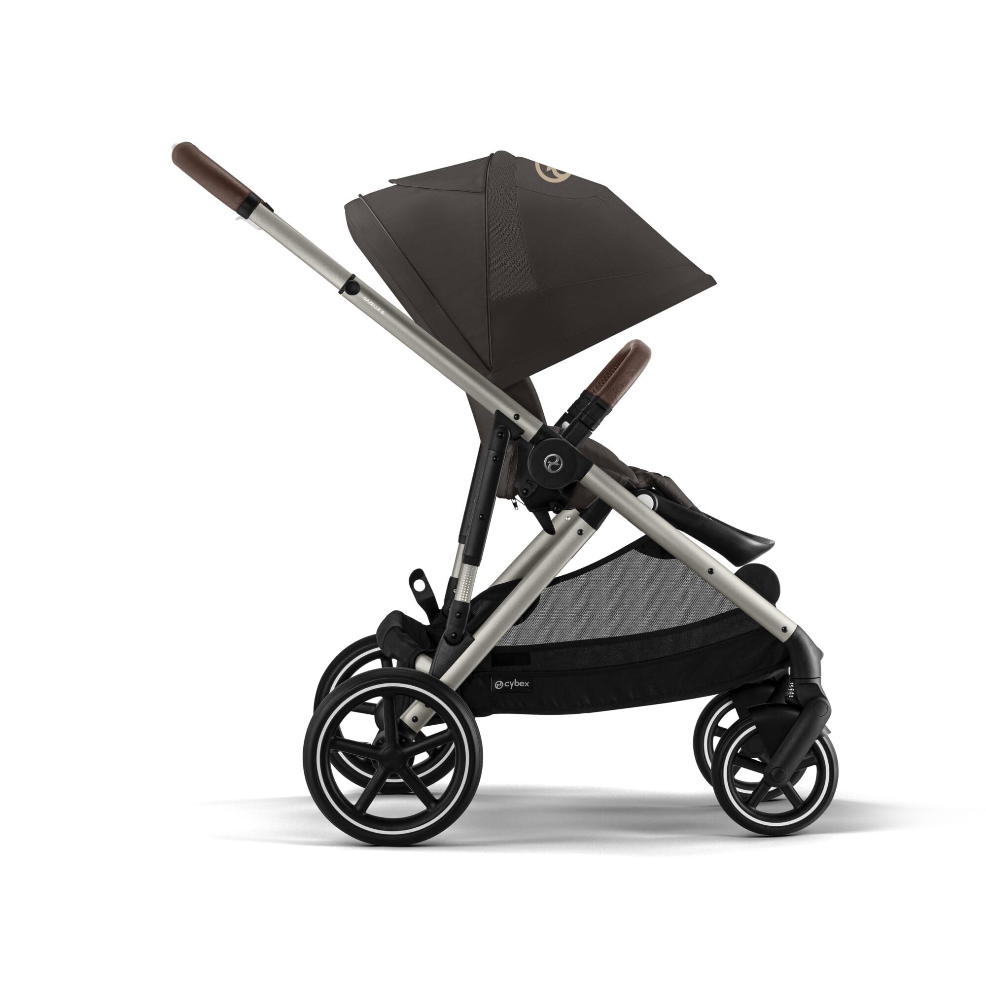 CYBEX Poussette Gold GAZELLE S, De la naissance à environ 4 ans, Max. 22 kg (mode simple) / 2x 22 kg (mode duo), Système tout-en-1 avec 20+ configurations, Brun chocolat
