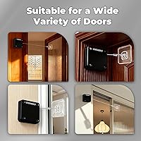 Vista 2 de SHIMIDO Cierrapuertas automático retráctil mejorado, instalación sin herramientas, potente tirador de 3.5 libras cierra las puertas completamente