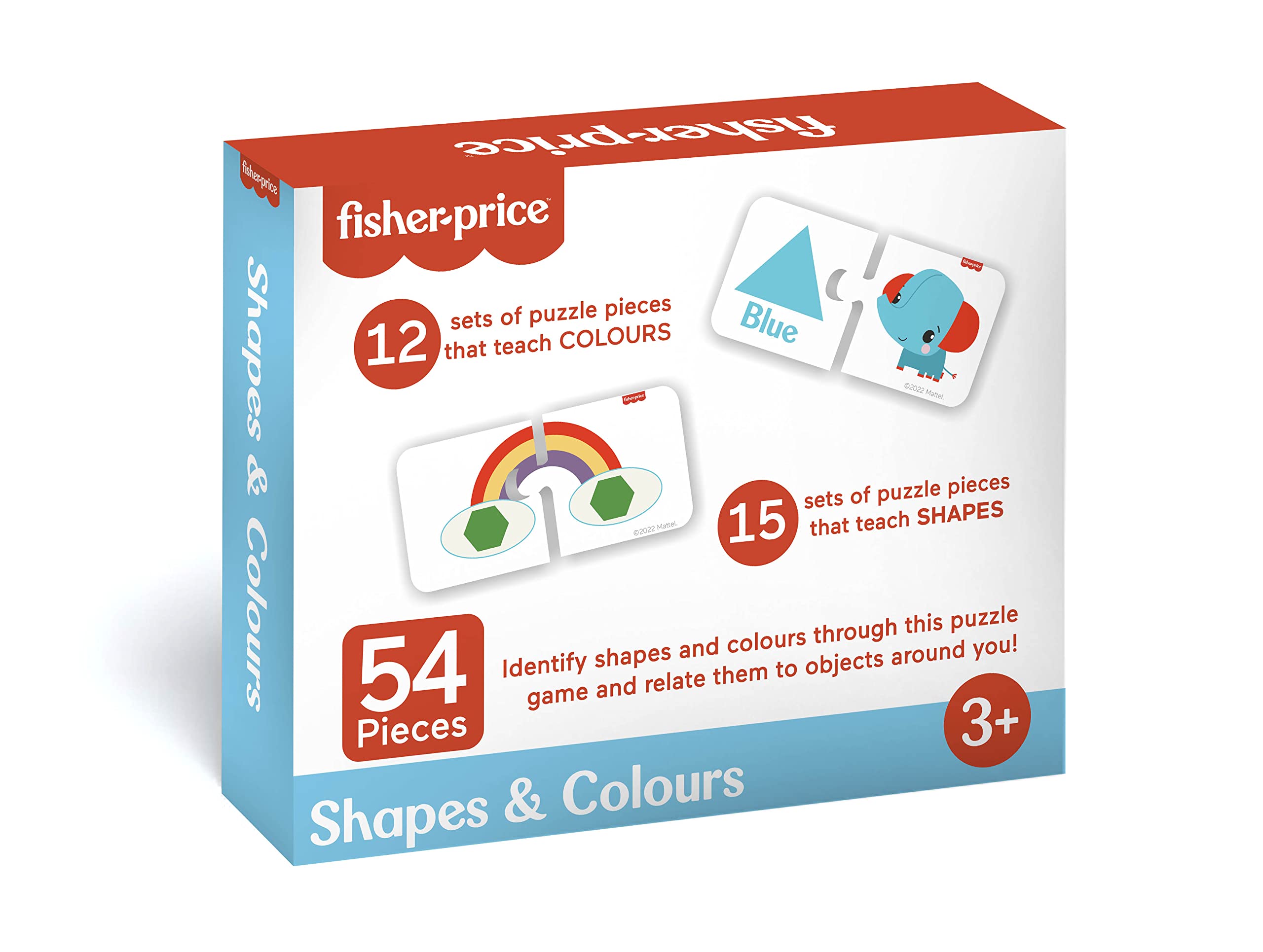 Fisher Price® Shapes & Colours - 54 Pieces Jigsaw Puzzles for Kids Age 3+ Years & Above, Colours & Shapes Learning & Development Puzzles - Fun & Learn with Colourful Puzzles (B0BHHC87ZZ) Amazon Price History, Amazon Price Tracker