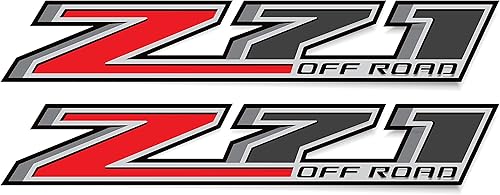 Miniatura 1 de GOLD HOOK Calcomanía para camionetas Chevy Silverado Z71 Off Road Pegatinas - F (2014-2017) lado de la cama 1500 2500 HD (rojogris (despegar y pegar)