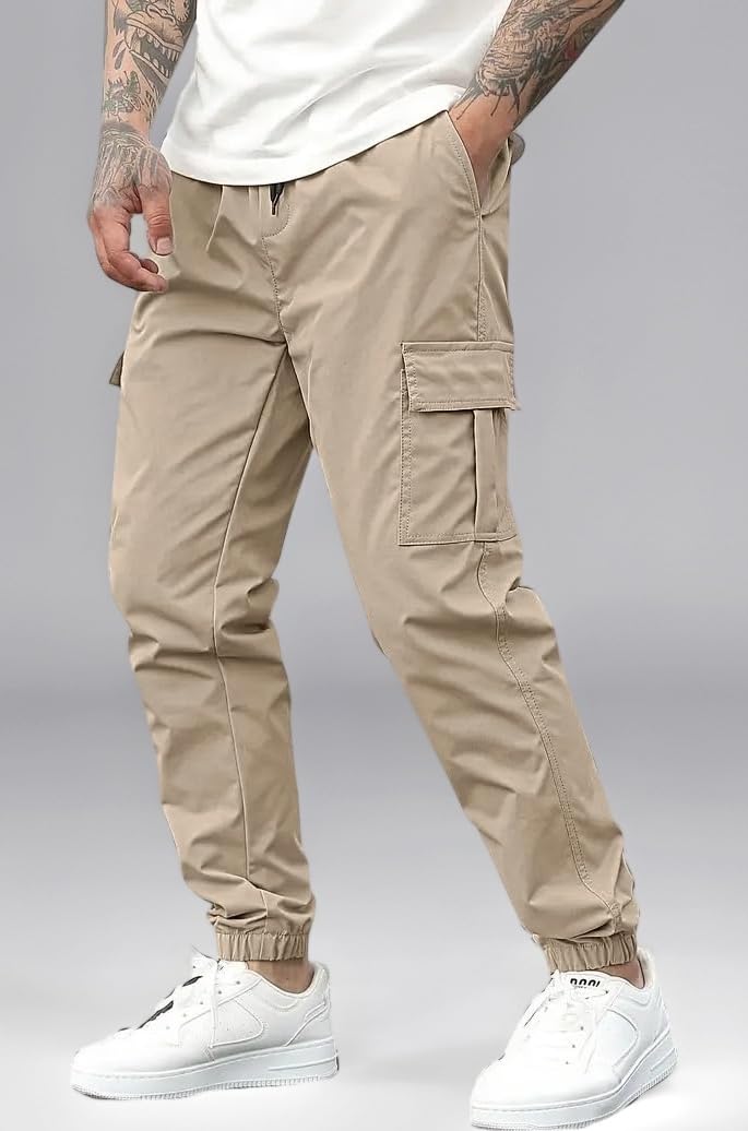 Vogaan Casual Solid Men's Regular Cargo Pants with Multiple Pockets | Cotton Cargos for Men