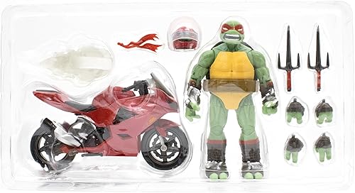 Miniatura 6 de The Loyal Subjects Teenage Mutant Ninja Turtles BST AXN IDW Raphael Figura de acción de 5 pulgadas con bicicleta deportiva metálica 'Candy Coat' y