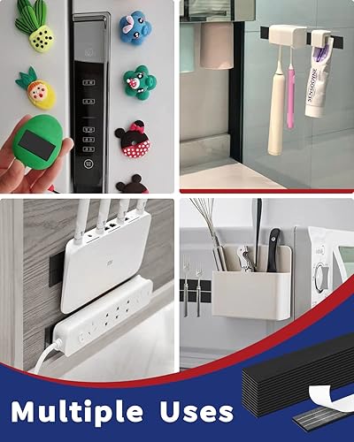 Miniatura 7 de Tiras magnéticas, paquete de 15 cintas magnéticas flexibles con tiras magnéticas adhesivas (cada una de 6 x 1 pulgada, 0.08 pulgadas de grosor)