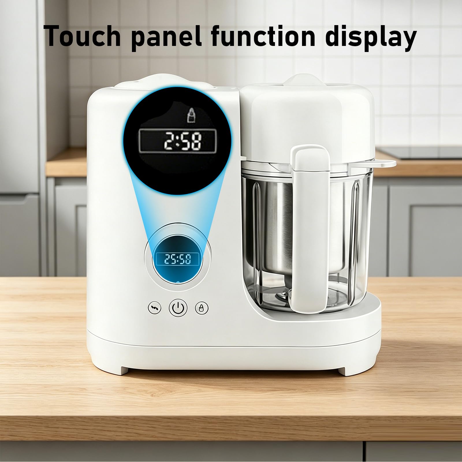Küchenmaschine für Babys, 300 ml, 300 W, Mixer für Babys, Dampfgaren (B)