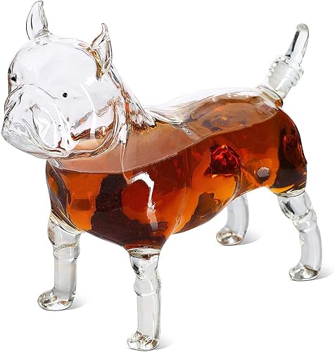 Miniatura 2 de The Wine Savant French Bull Dog - Decantador de whisky y vino de animales pug - 16.9 fl oz - Decantador de whisky, vino escocés o licor