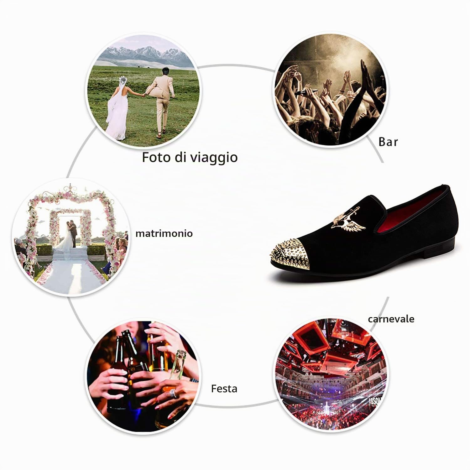 JITAI Mocassini alla Moda E Scarpe in Ecopelle dei Mocassini da Festa da Uomo Scarpe Eleganti Uomo