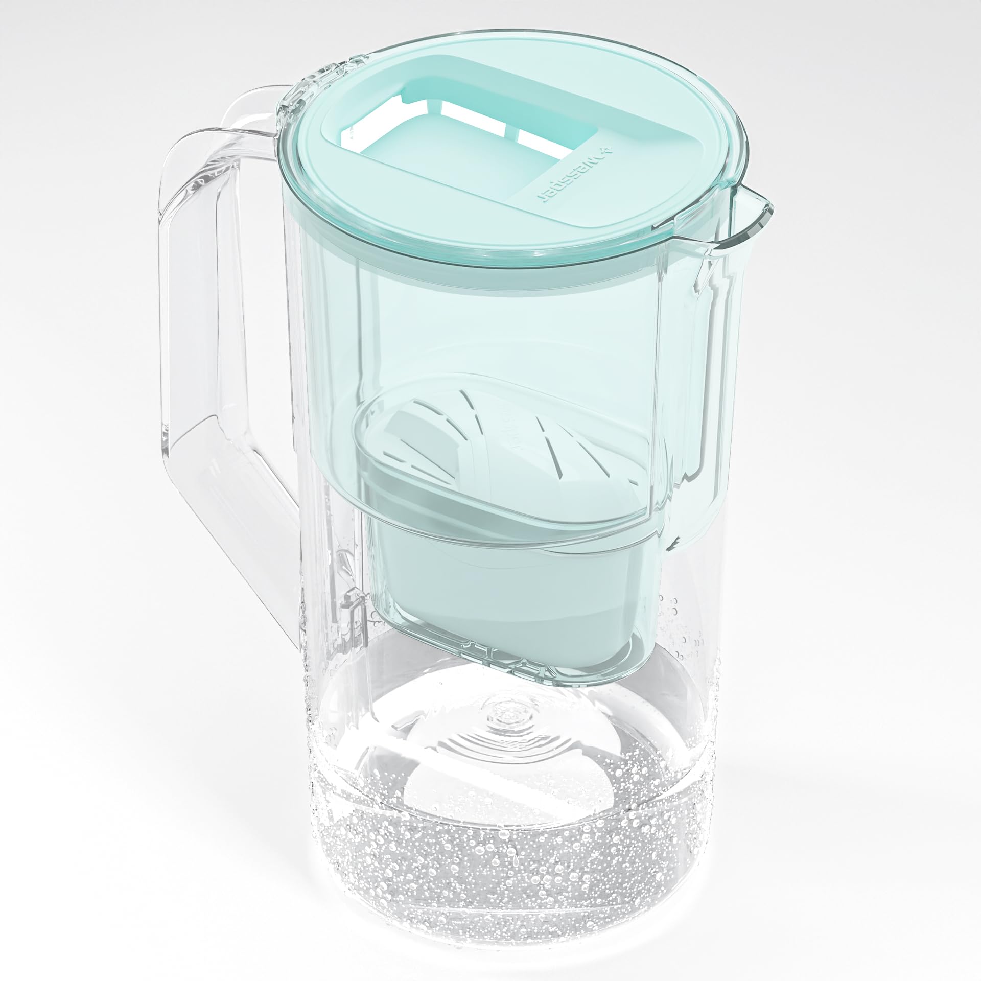 Wessper Caraffa Filtrante per Acqua 2.5L | Ricambio per Dafi Unimax Aquaphor A5 BRITA Maxtra+ PHILIPS AWP212/10 | Ridurre Calcare | Contiene Caraffa Filtrante per l'acqua + Cartuccia Filtrante, Menta