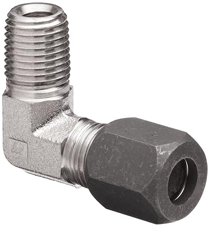 Brennan C2501-04-04-SS Stainless Steel Flareless Bite Tube Fitting, 90 Degree Elbow, 1/4