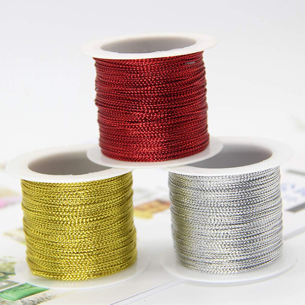 Non-Stretch Metallic Tinsel Cord - 1mm Silver, 120 Yard Spool For Jewelry Making, Gift Wrapping & Crafts - View #6