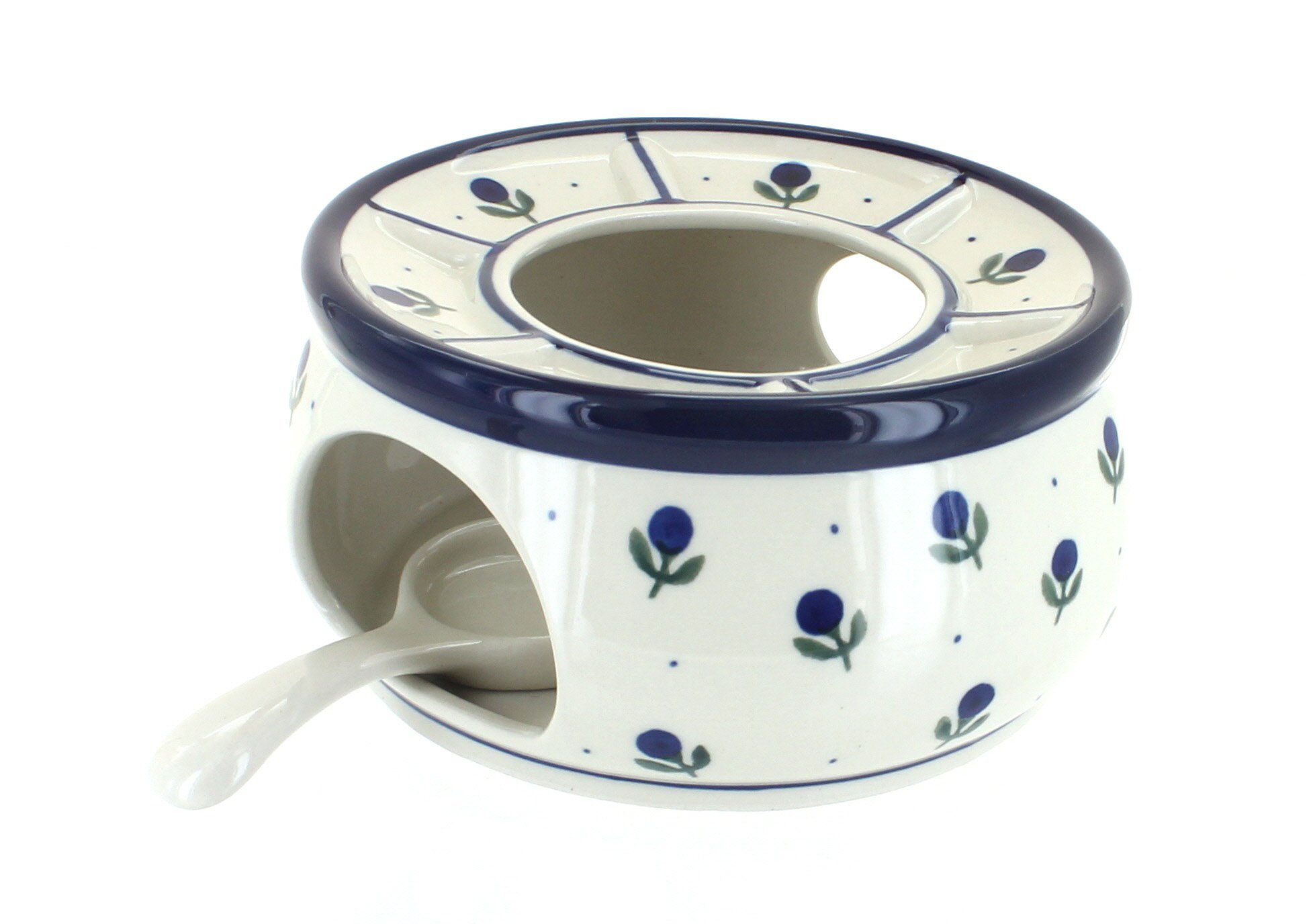 Blue Rose Polish Pottery Blueberry Teapot Warmer