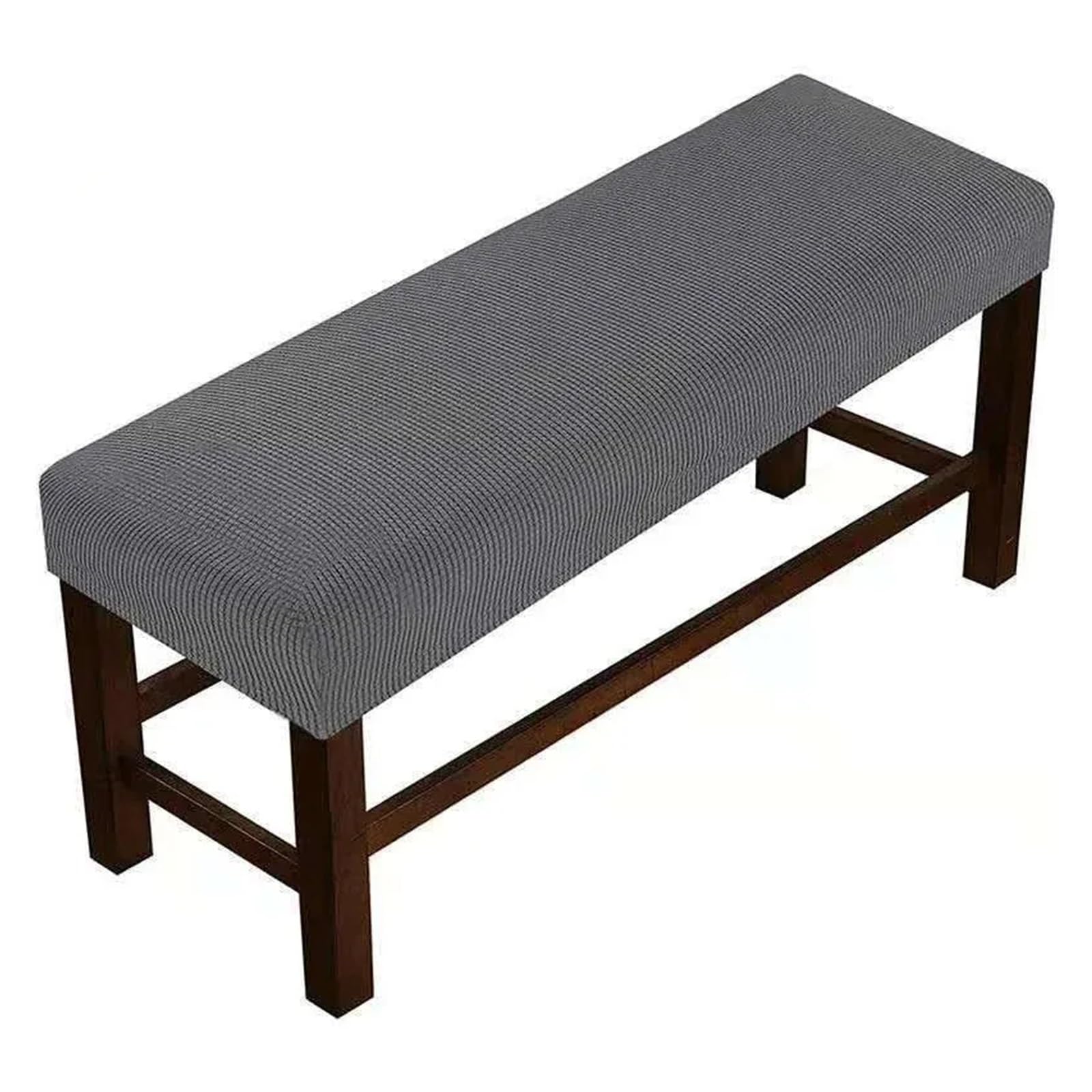 Zgcrumphant Dark Grey Bench Slipcover 1Pc Elastic Long Stool Cover