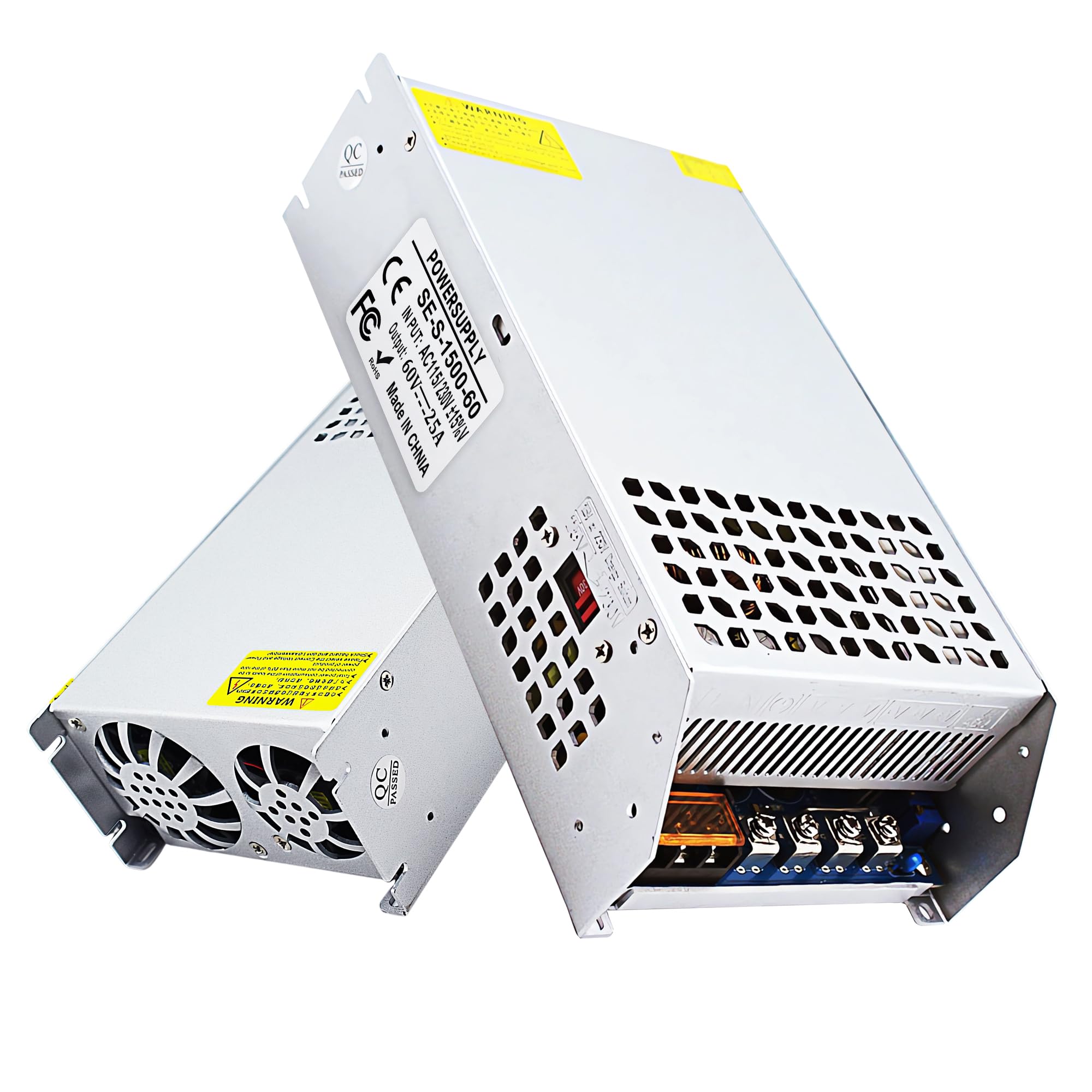 Convertisseur AC vers DC 110 V vers 60 V 25 A 1500 W, AC 110 V 220 V à DC 60 V alimentation régulée universelle à commutation régulée SMPS Adaptateur AC vers DC pour LED, CCTV, camping-car (DC60 V-25