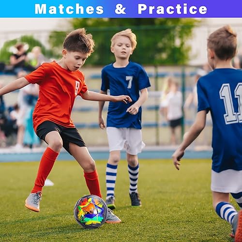 Miniatura 3 de Balón de fútbol de tamaño 4, bolas de fútbol duraderas de construcción duradera para niños, adolescentes, niños, niñas, jóvenes, jugadores de