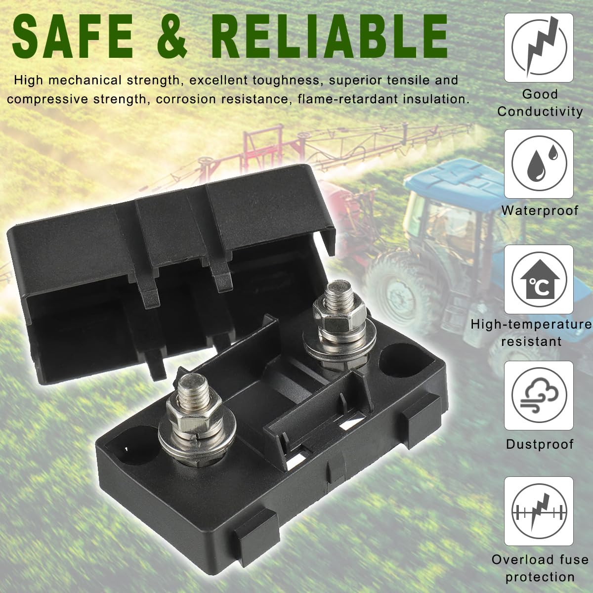 Portafusibili Midi, 4 Pezzi Portafusibili per Auto ANS con fusibili Midi imbullonati ad Alta Corrente da 50A 60A 80A 125A Amp per Auto Camion Veicoli Roulotte Macchine Agricole