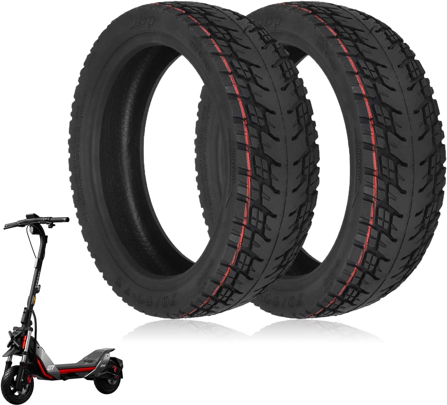 11 inch 70/60-7.5 Tubeless Tire for Segway Ninebot MAX G3/ZT3/ZT3 Pro Kicscooter Accessories, Hoverboard Heavy Duty Rubber Tyre Explosion-proof Rear Front Wheel Replacement