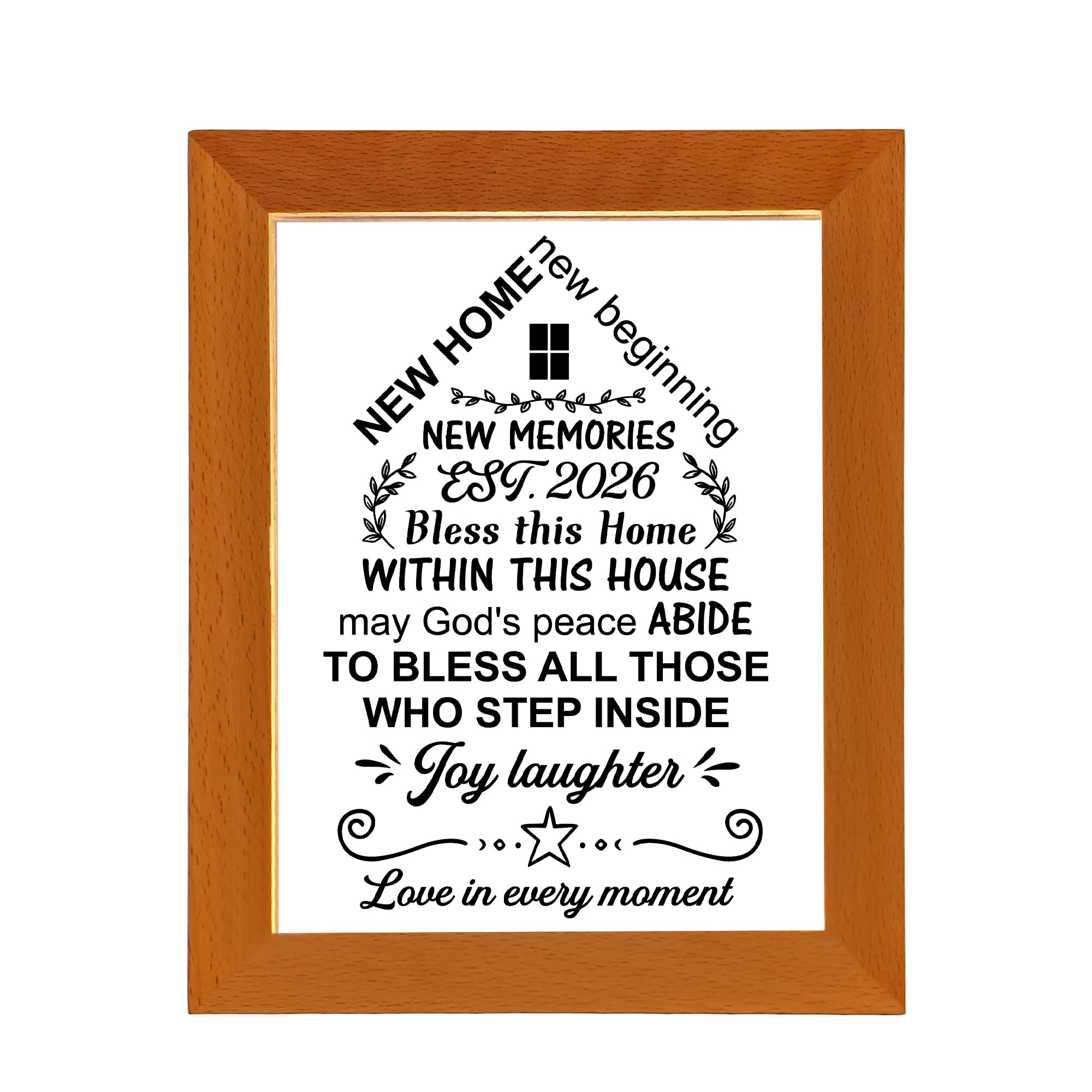 WSYEAR House Warming Gifts New House Decor, Acrylic Photo Frame Lamp Best Housewarming Gifts 2026 New Home Gift Ideas Women Couple, New Home New Adventure New Memories — image 1