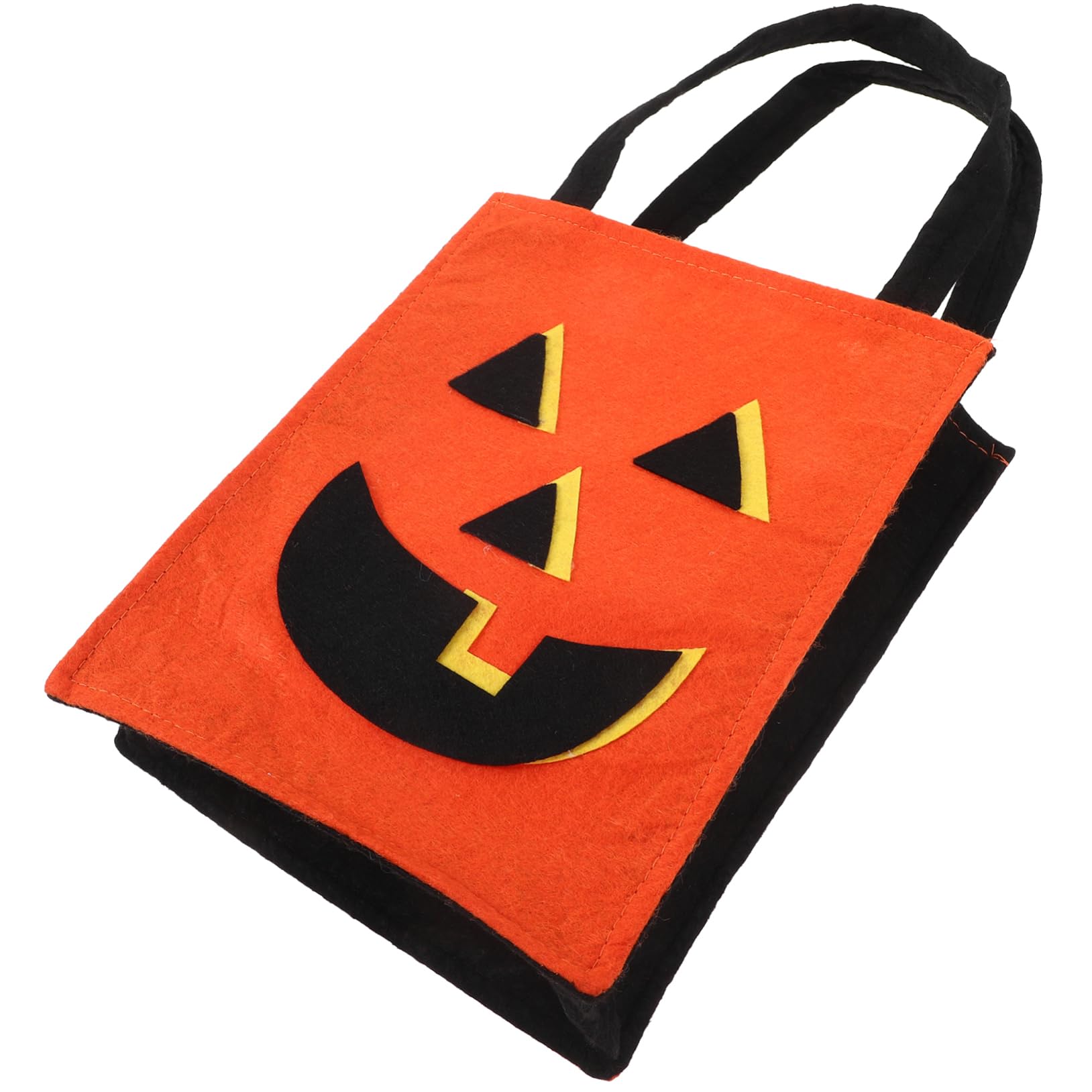 minkissy 7stücke Lustiger Halloween Süßigkeitenbeutel Orangefarbener Non-woven Kürbisbeutel Für Sammeln Von Süßigkeiten Und Snacks